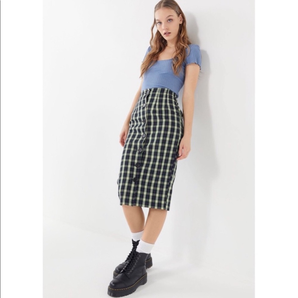 NWOT Urban Outfitters Plaid Midi Skirt